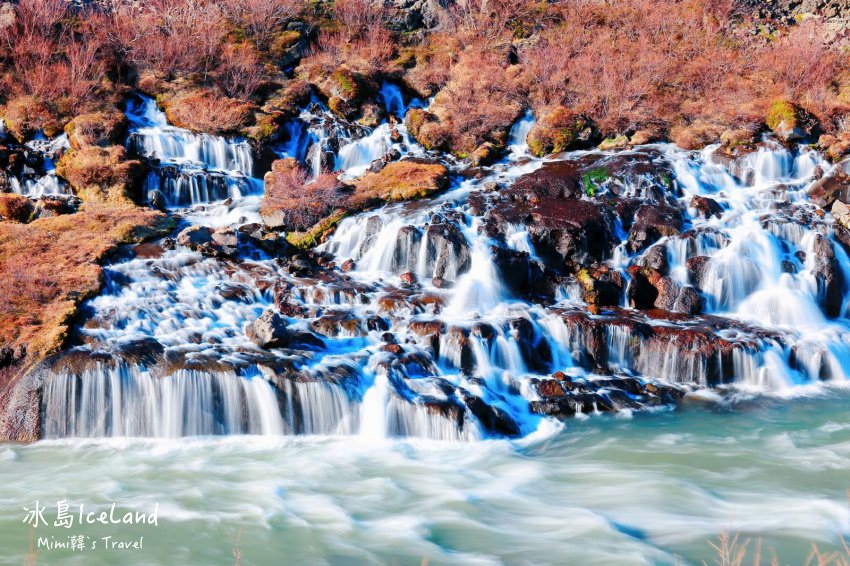 【冰島景點】絕美的熔岩瀑布Hraunfossar ＆ 奔放的小孩瀑布Barnafossar
