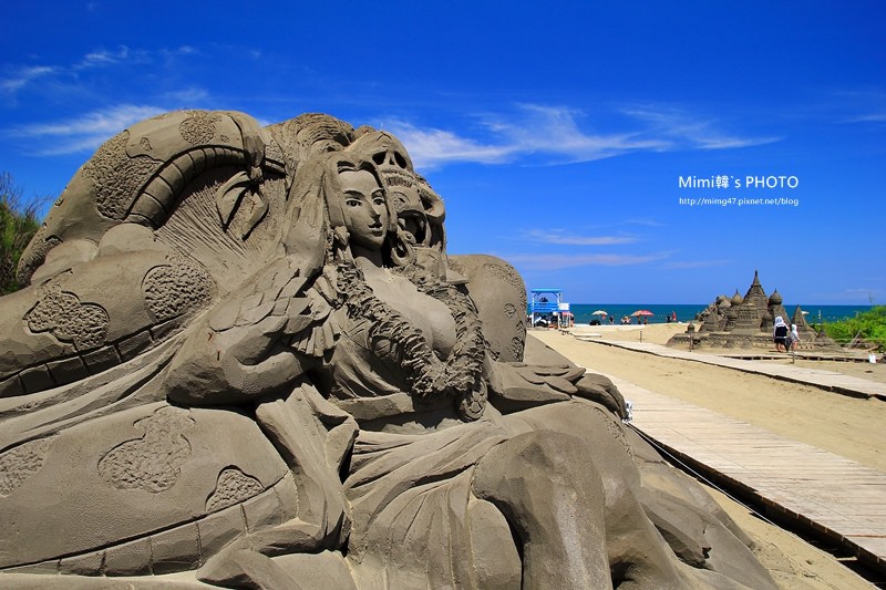 【台南將軍景點】馬沙溝濱海遊憩區：一見雙雕藝術沙雕創作，海水清涼夏日親子旅遊好去處